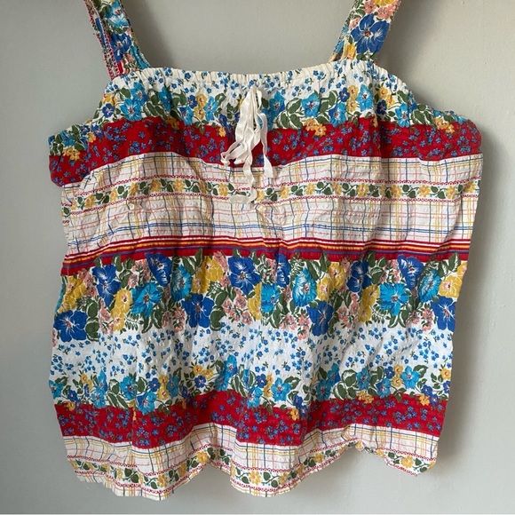 Vintage tiny floral prairie cottagecore spaghetti strap spring summer tank top - Picture 5 of 10